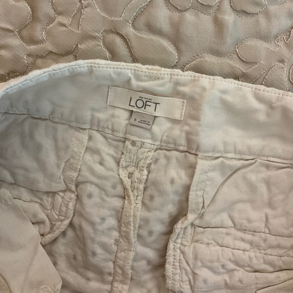 LOFT Cream Eyelet Shorts - Picture 2 of 5